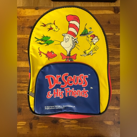 Vintage Dr.Seuss Backpack Vinyl 1997 - Picture 1 of 13